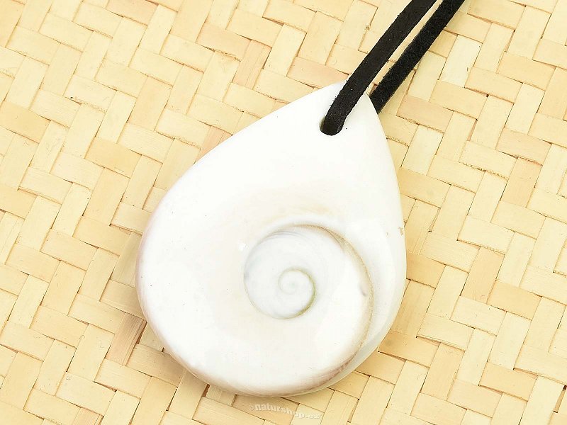 Seashell shiva pendant drop on skin