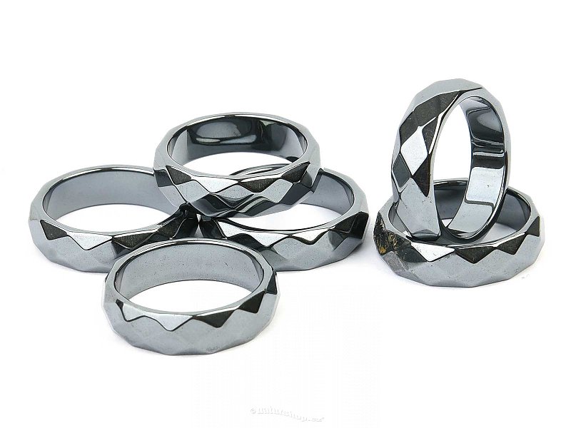 Hematit broušený prsten 6mm