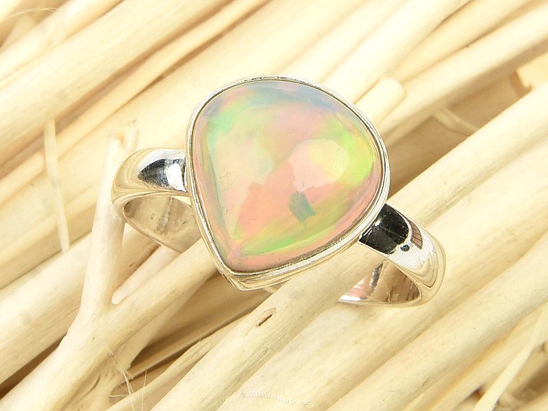 Ring with precious opal size 55 Ag 925/1000 2,8g