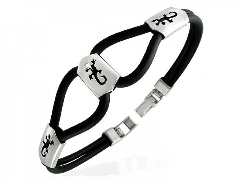 Bracelet rubber and steel Fashion034