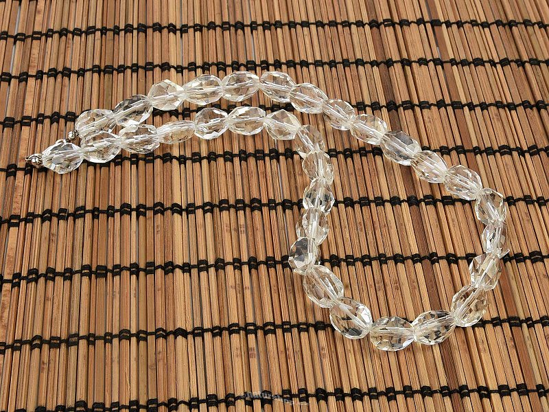 Crystal necklace cut oval 12mm 45cm