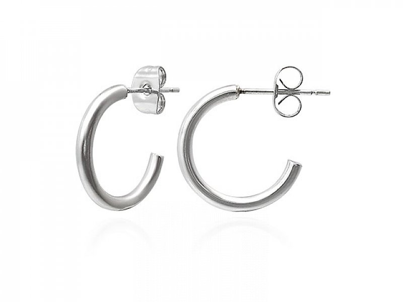 Steel earrings open circles 20 mm