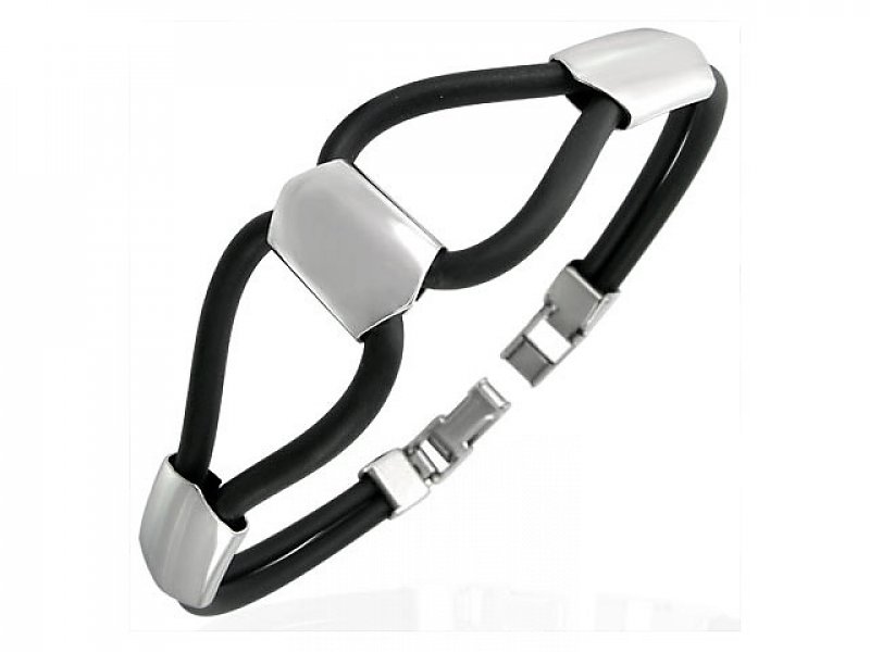 Bracelet rubber and steel Fashion032
