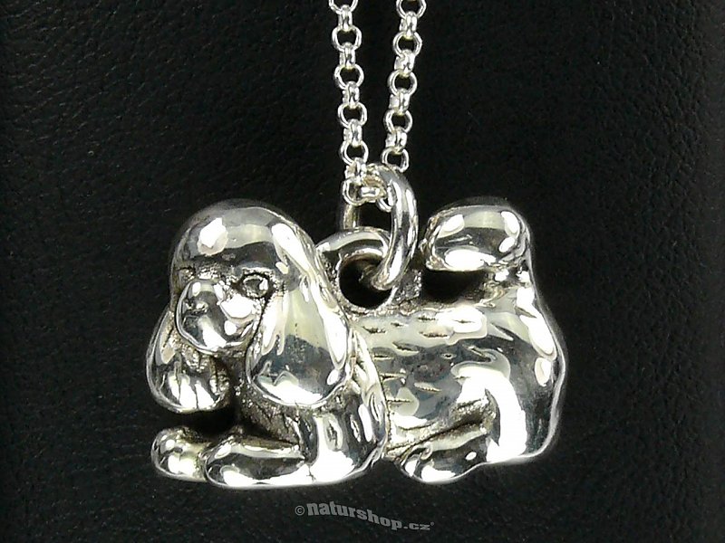 Ag silver pendant dog typ092