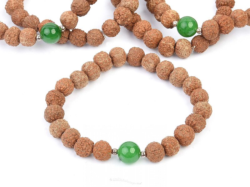 Jadeite + rudraksha bracelet
