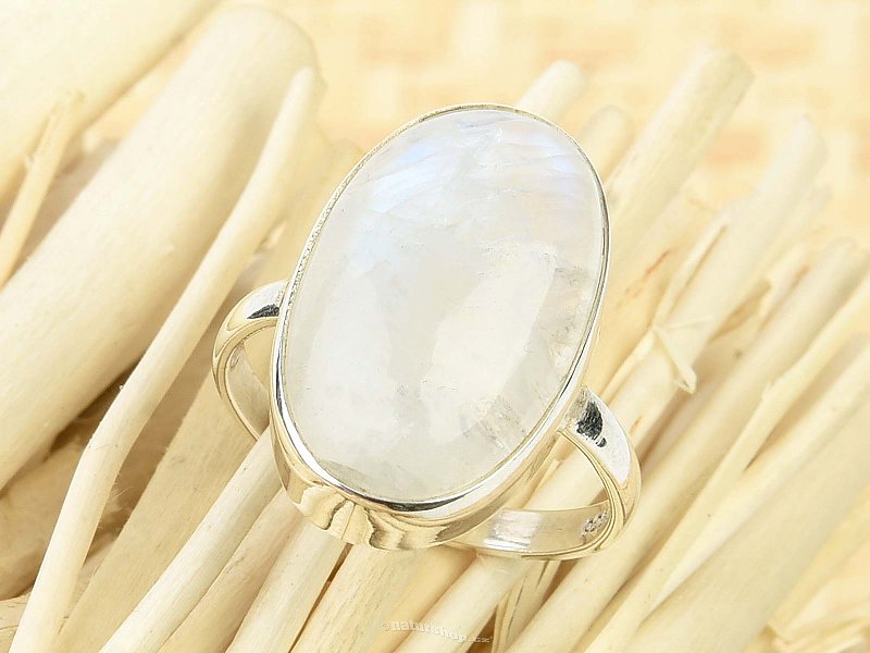 Oval ring moon stone Ag 925/1000