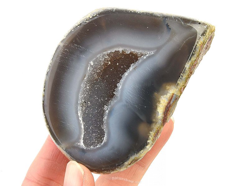 Natural agate geode with cavity 218g
