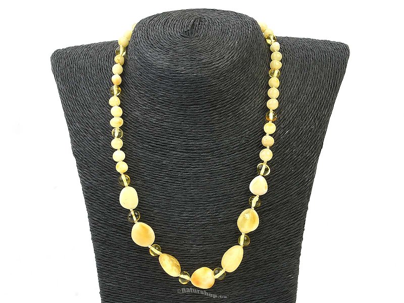Milky amber irregular necklace