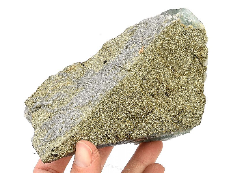 Unikátní fluoritová drúza s pyritem (767g)