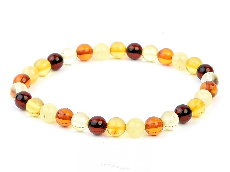 Amber bracelet beads mix 6mm