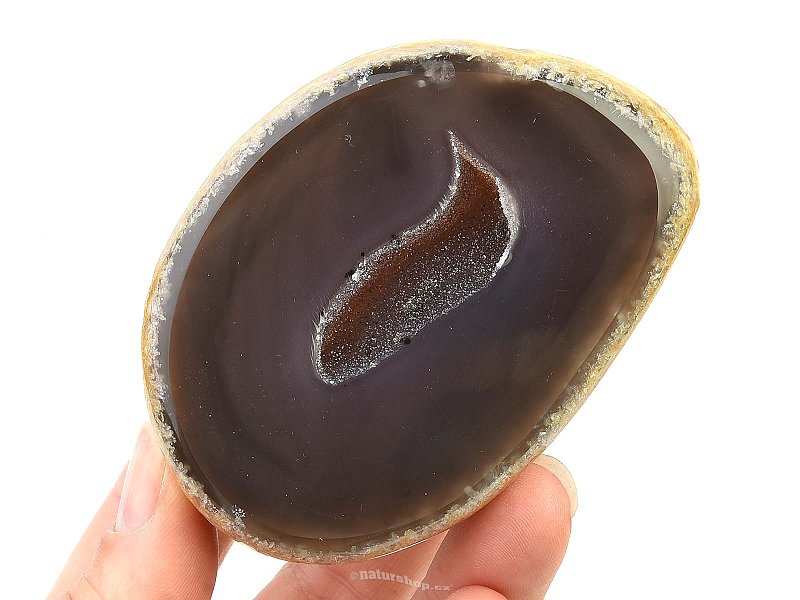 Natural agate geode with cavity (236g)