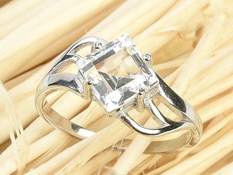 Topaz white diamond decorated ring Ag 925/1000 + Rh