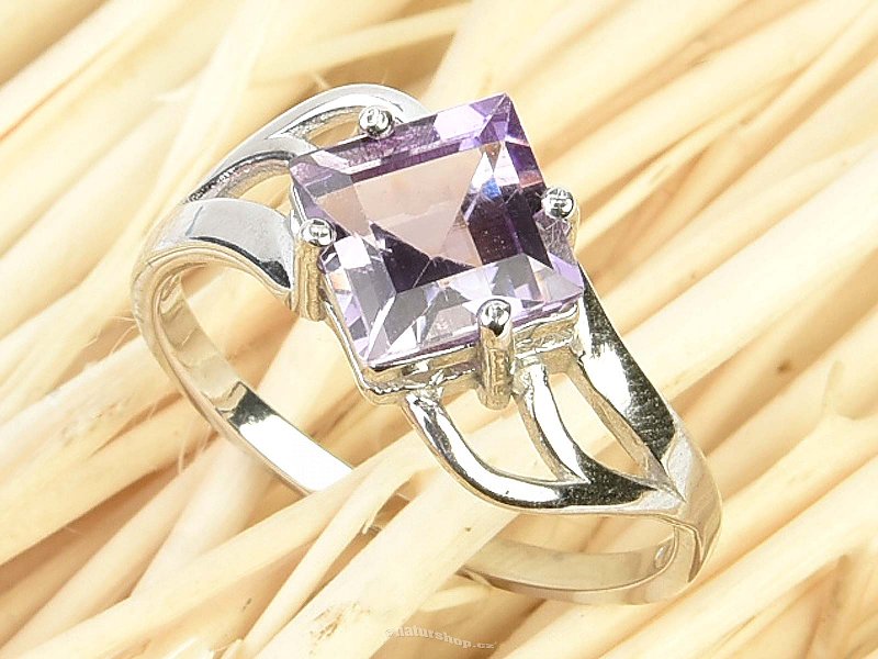 Amethyst diamond ring Ag 925/1000 + Rh