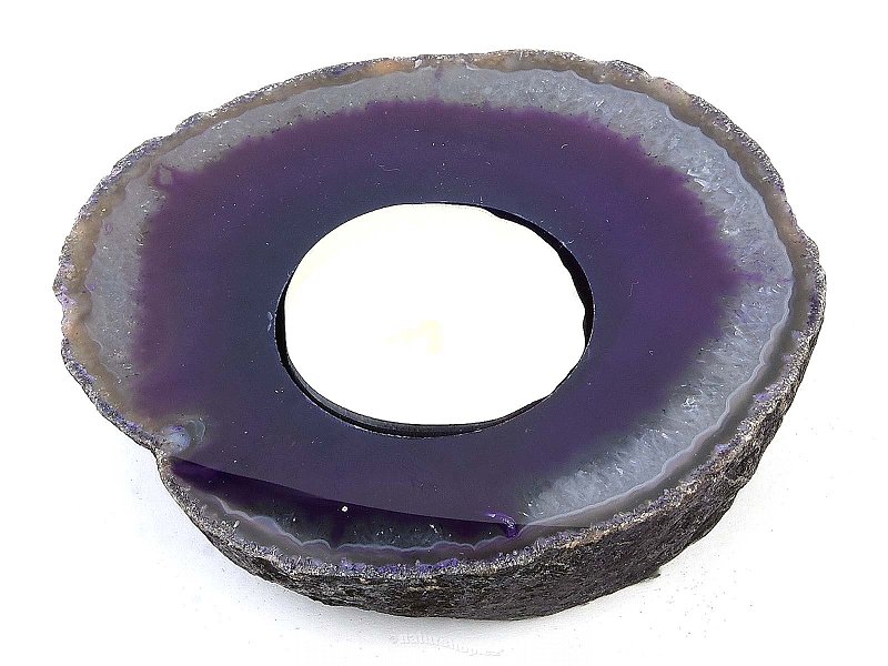 Colored agate candlestick (271g)