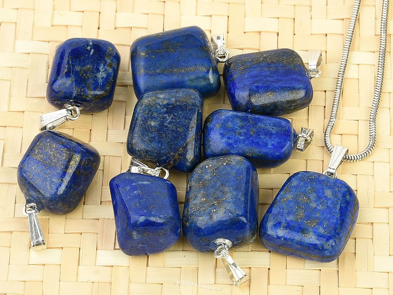 Hladký přívěsek lapis lazuli úchyt Ag