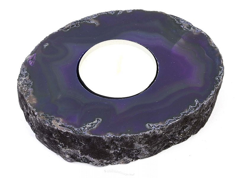 Colored agate candlestick (322g)