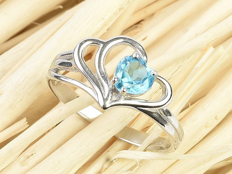 Topaz swiss blue heart ring standard cut Ag 925/1000 + Rh
