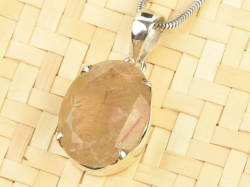 Rutile in crystal pendant oval cut Ag 925/1000 (4.2g)