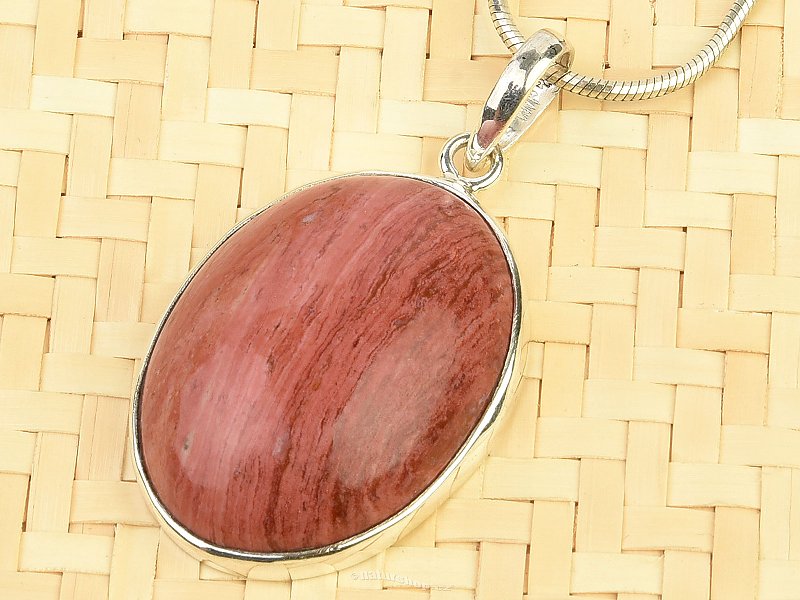 Oval pendant made of jasper Ag 925/1000 (11.3g)