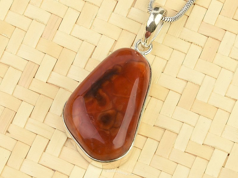 Pendant made of fire agate Ag 925/1000 7.1g