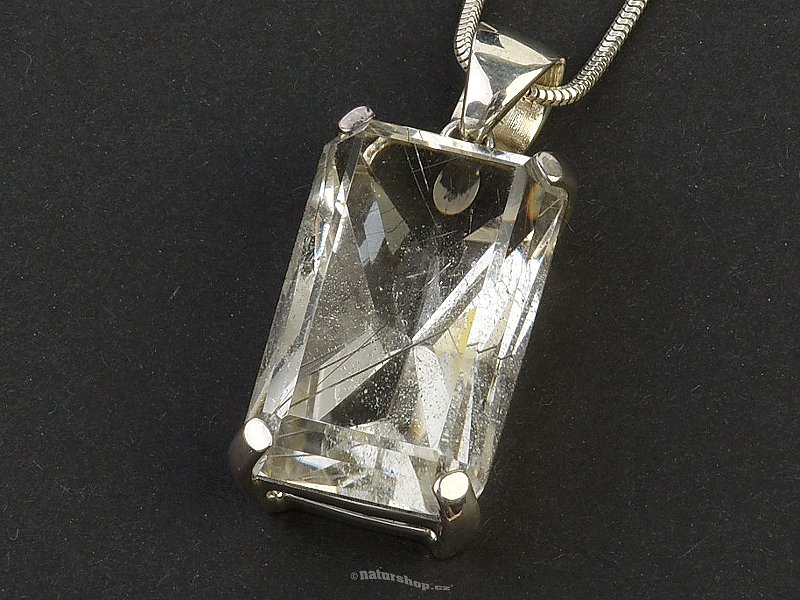 Pendant cut crystal with rutile Ag 925/1000 (15,1g)