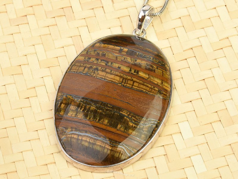Tiger iron oval pendant large Ag 925/1000 17.6g