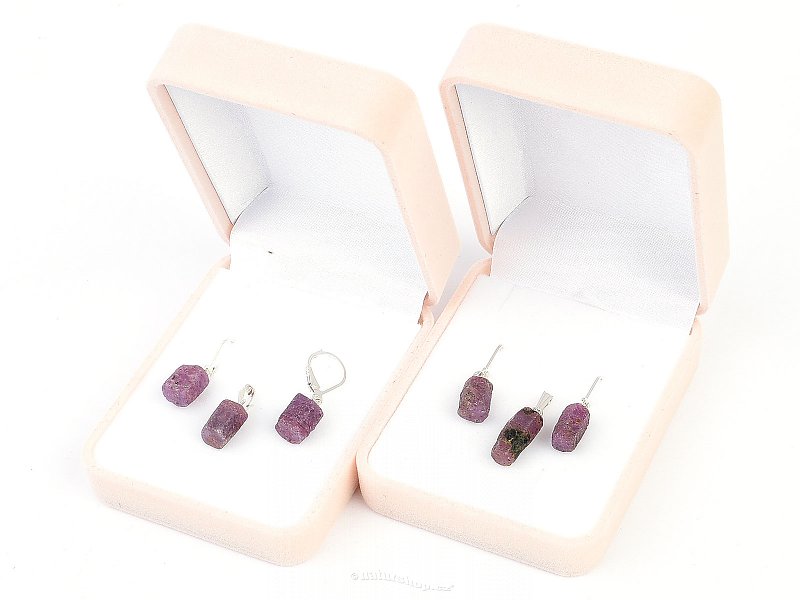 Ruby crystal gift set of jewelry Ag 925/1000