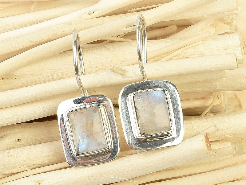 Moonstone rectangle earrings Ag 925/1000