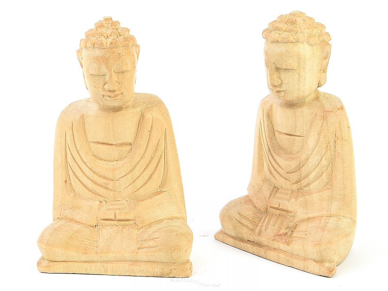 Meditating Buddha wood carving light (Indonesia) 10cm