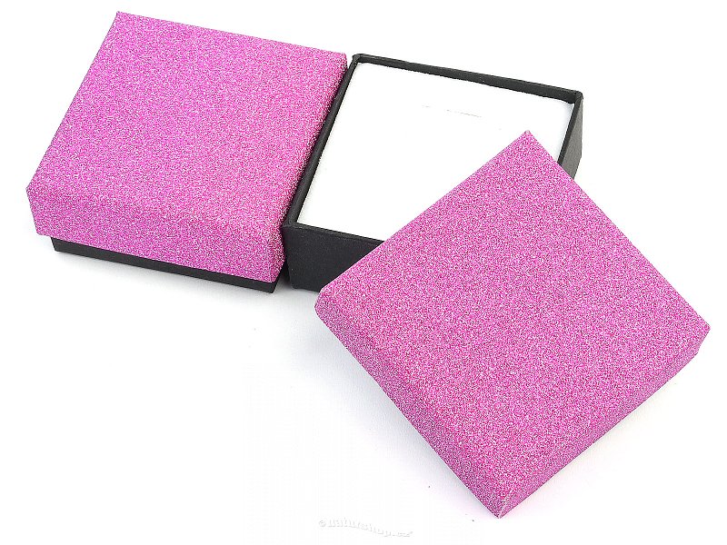 Gift box pink glitter 6x6cm