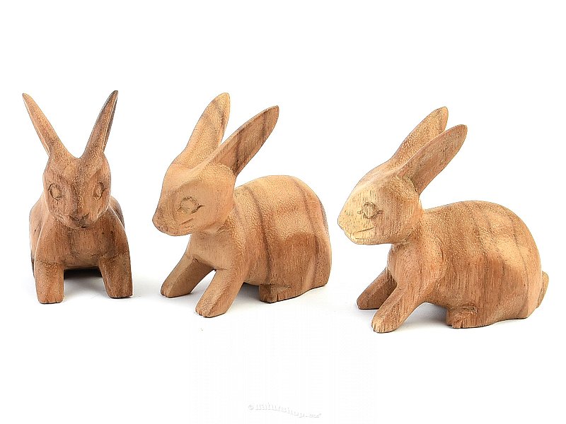 Little hare light wood carving