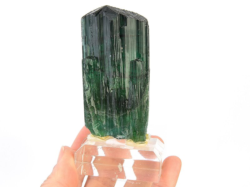 Tourmaline verdelite crystal on a stand (190.9g)