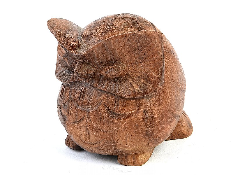 Owl dark wood carving 7cm