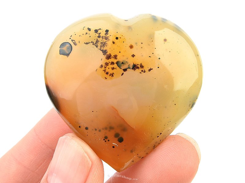 Agate with dendrites heart shape 37g