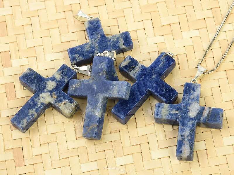 Sodalite pendant cross jewelry handle