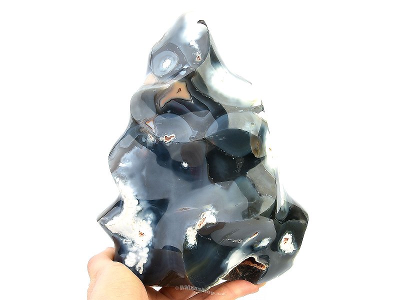 Decorative agate flame with cavity 2538g