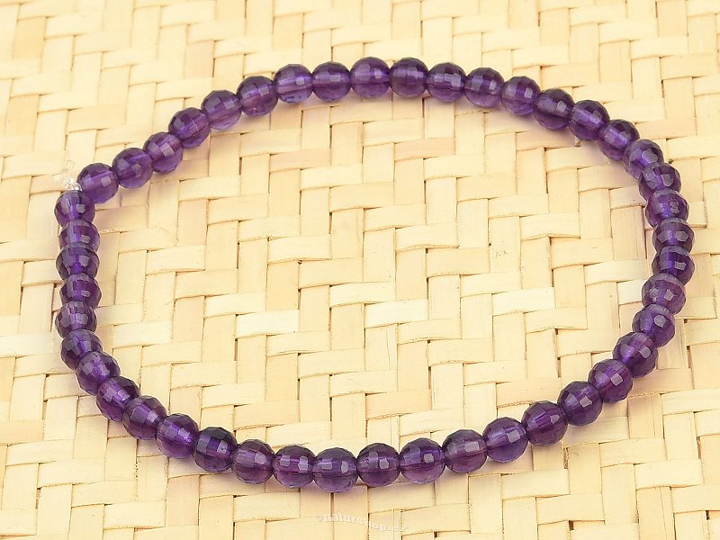 Bracelet amethyst facet beads 4mm