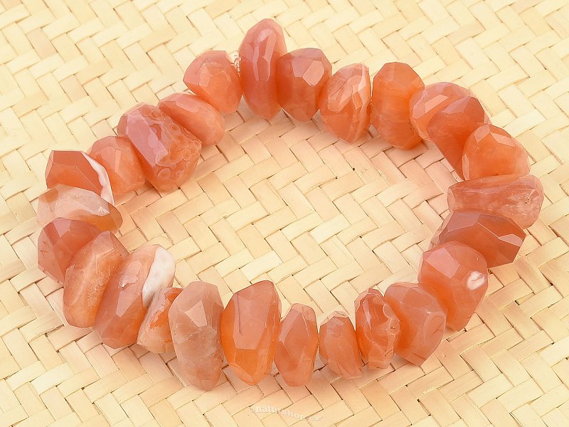 Agate orange irregular facet bracelet