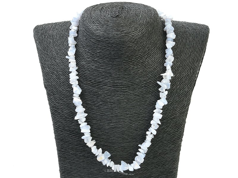 Chalcedony necklace chopped stones 48cm
