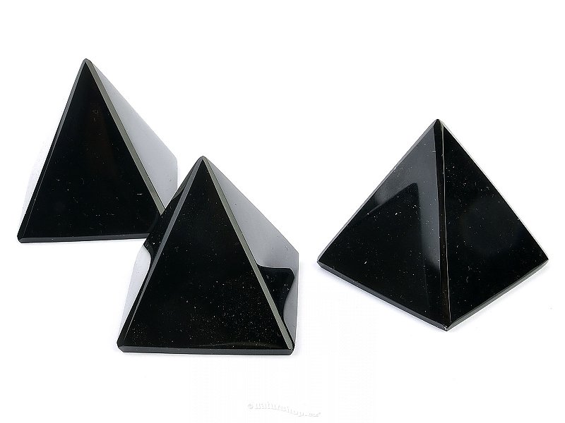 Obsidiánová pyramida 4cm (Mexiko)
