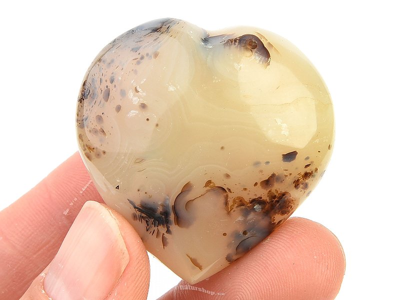 Agate with dendrites heart shape 28g