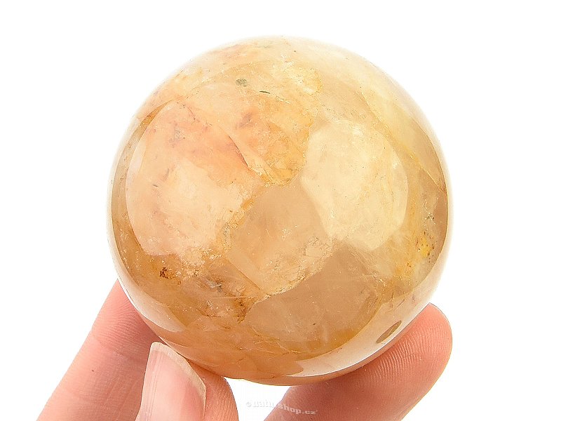 Crystal with limonite smooth ball 163g