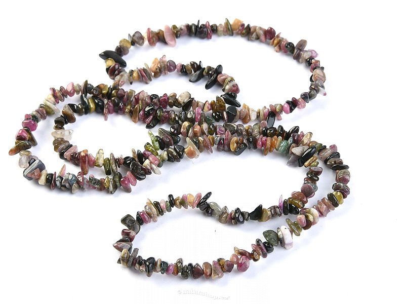 Color tourmaline necklace chopped shapes 90 cm