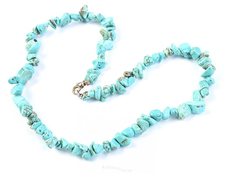 Turquoise necklace chopped shapes 45 cm