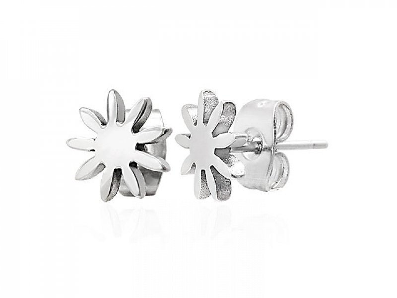 Steel Flower Earrings
