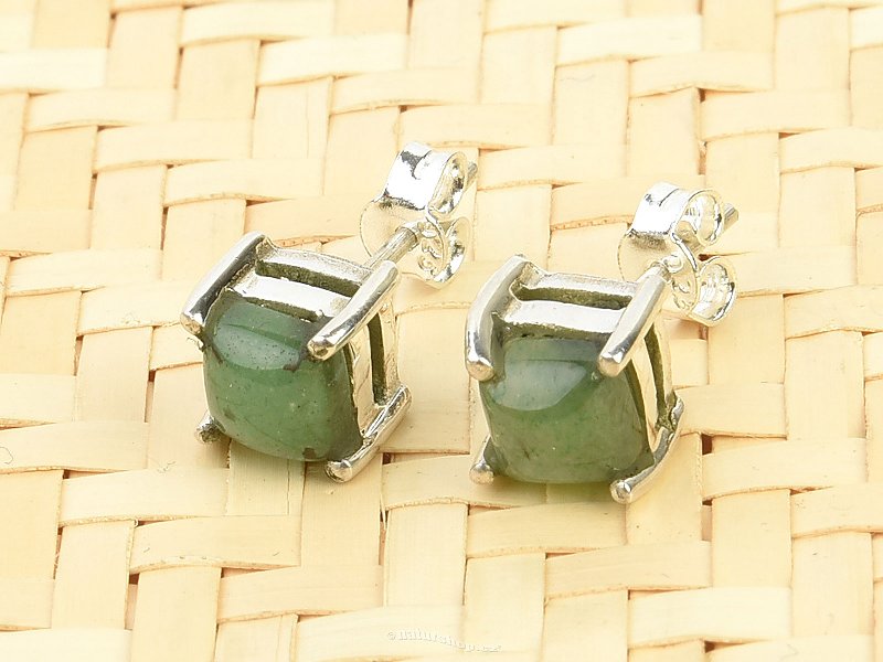 Green aventurine earrings Ag 925/1000 graft