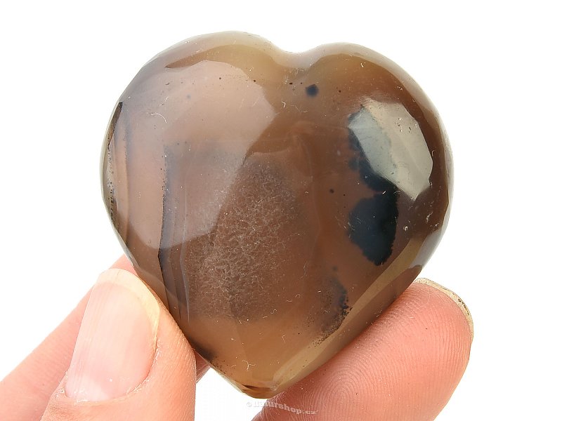 Agate heart with dendrites 34g