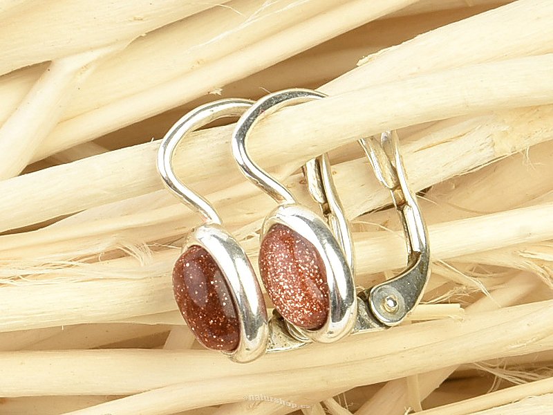 Aventurine synthetic sparkling earrings Ag 925/1000