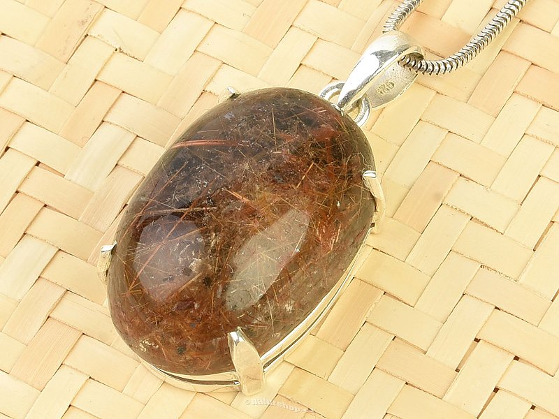 Smooth crystal pendant with inclusions Ag 925/1000 (12.4g)