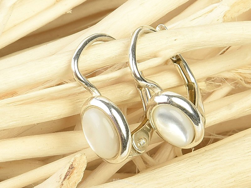 Dangle earrings with mother-of-pearl Ag 925/1000